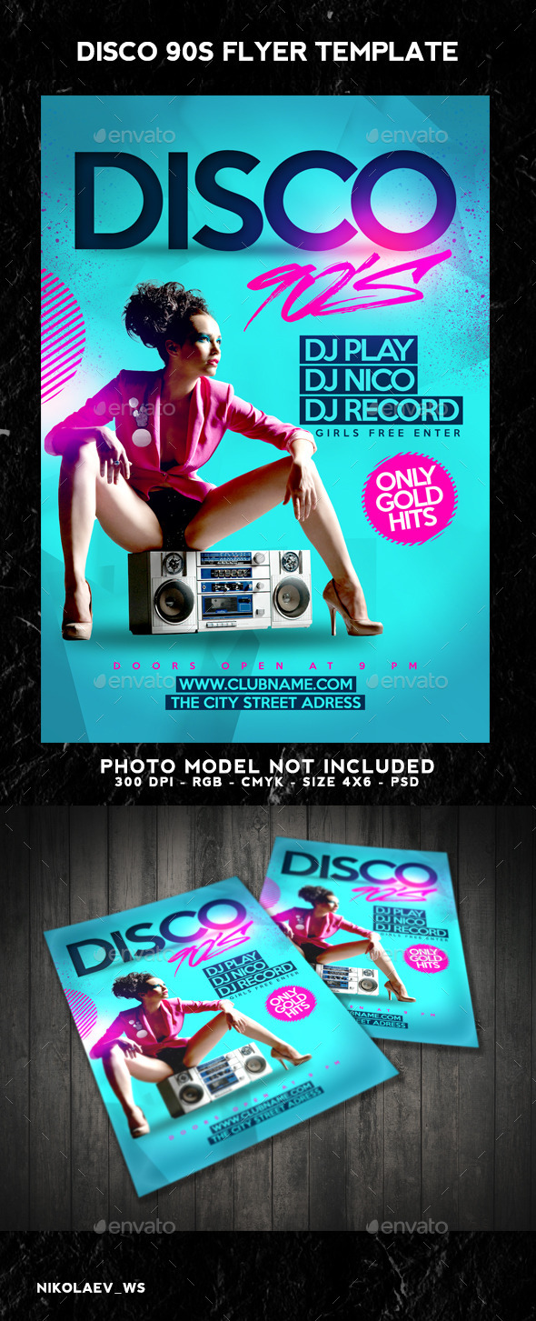 Disco 90s Flyer - Clubs & Parties Events