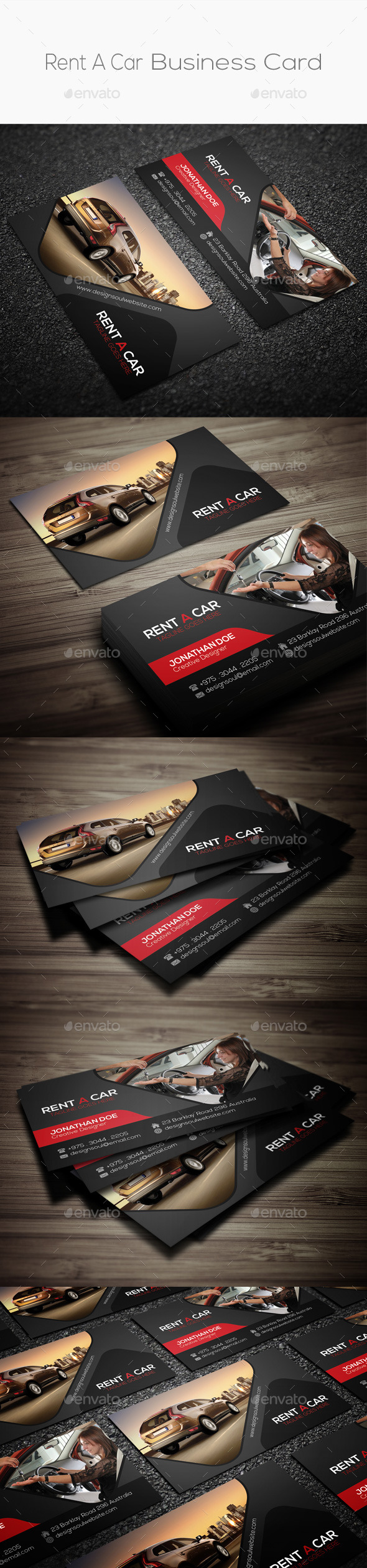 Rent A Car Business Card - Industry Specific Business Cards