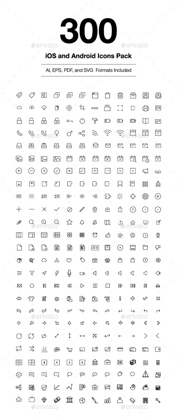 300 iOS and Android Vector Icons - Icons