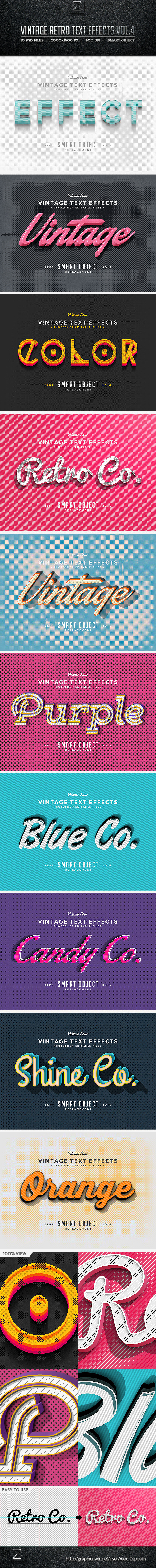 Vintage Text Effects Vol.4 By Zeppelin_Graphics | GraphicRiver