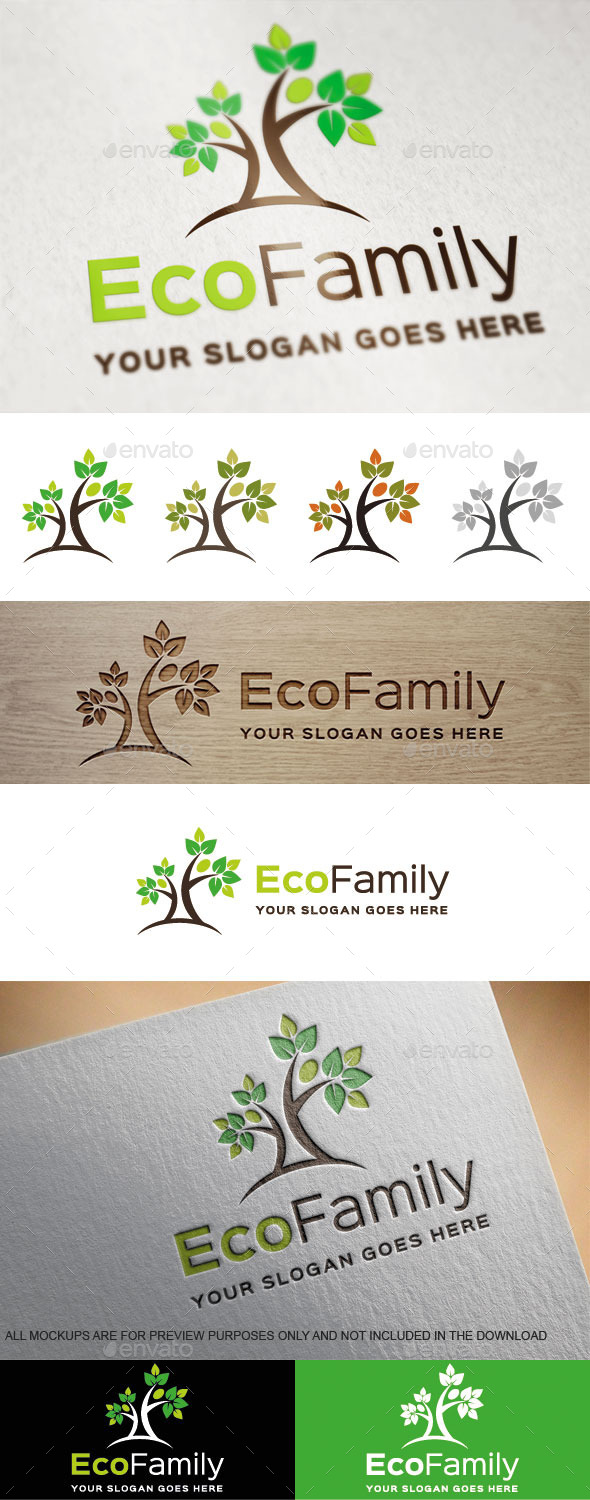 Eco Family Logo Template - Nature Logo Templates