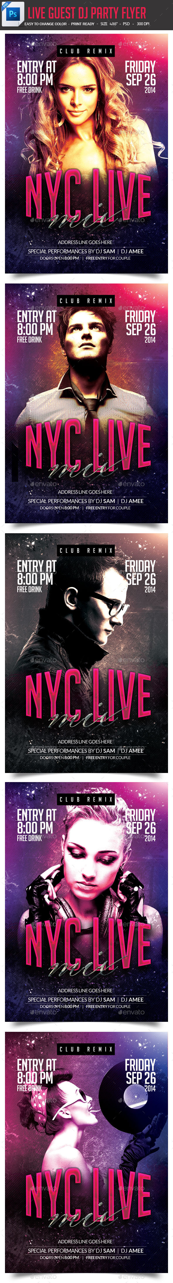 DJ Artist Live Concert Flyer - Clubs & Parties Events