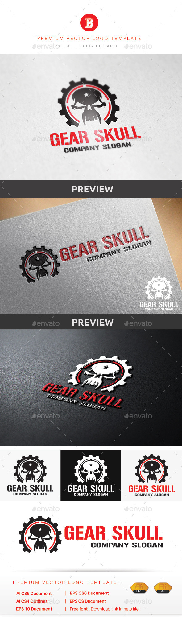 Gear Skull - Humans Logo Templates
