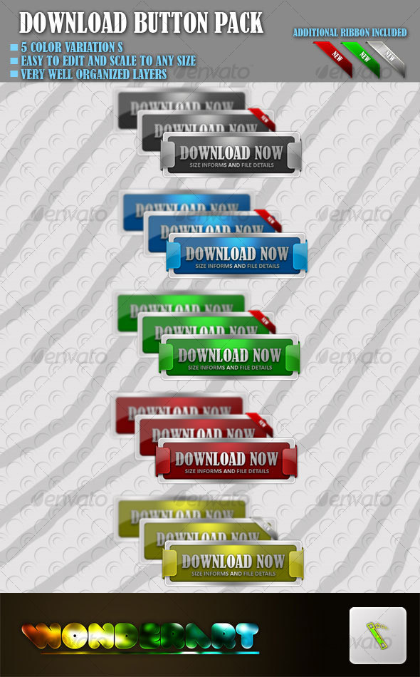 Download buttons pack - Buttons Web Elements