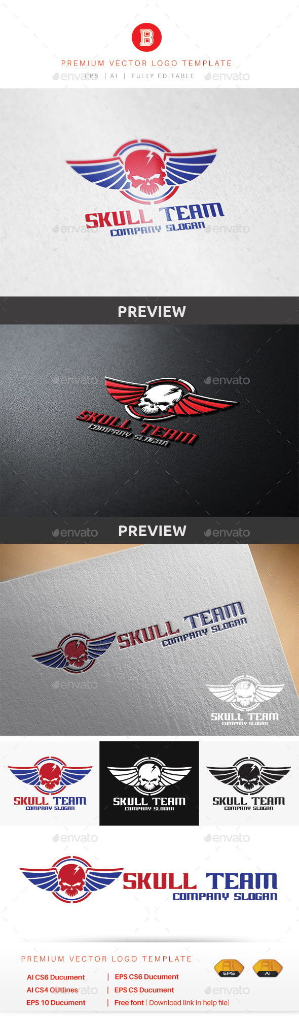 Skull Team - Humans Logo Templates