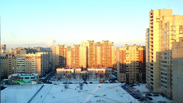 Saint Petersburg Aerial View in Winter