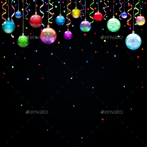 Christmas Background with Christmas Balls - Christmas Seasons/Holidays