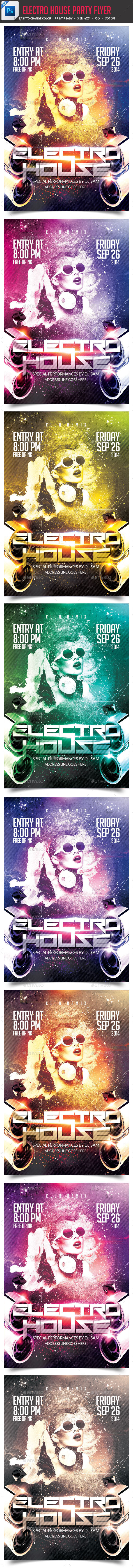 Electro House Party Flyer - Clubs & Parties Events