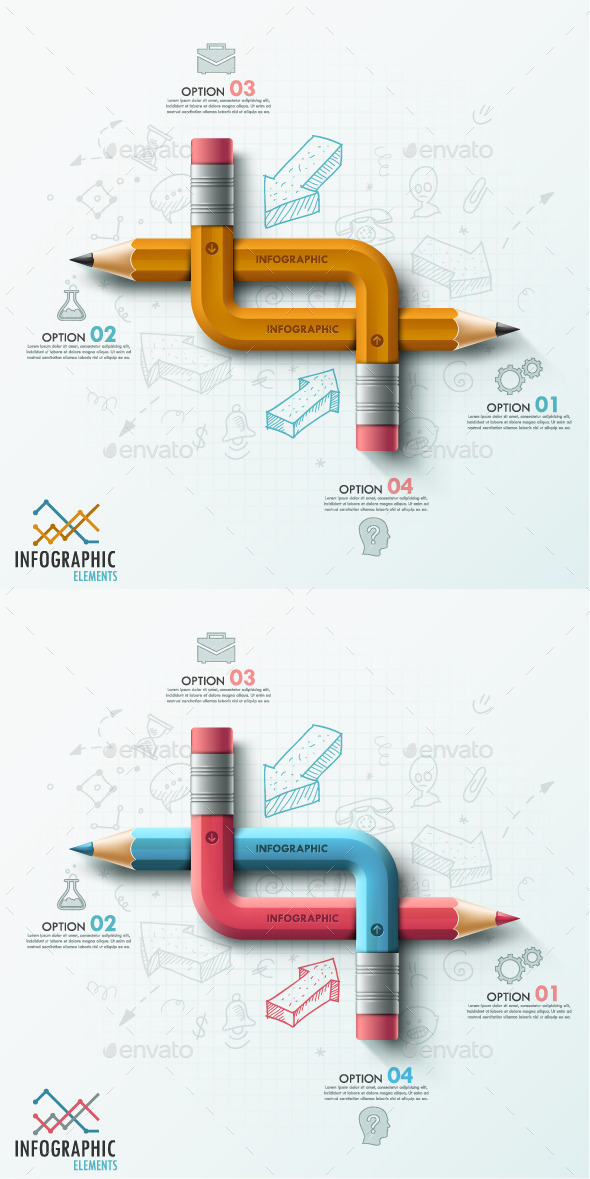 Modern Infographic Options Template (2 Items) - Infographics