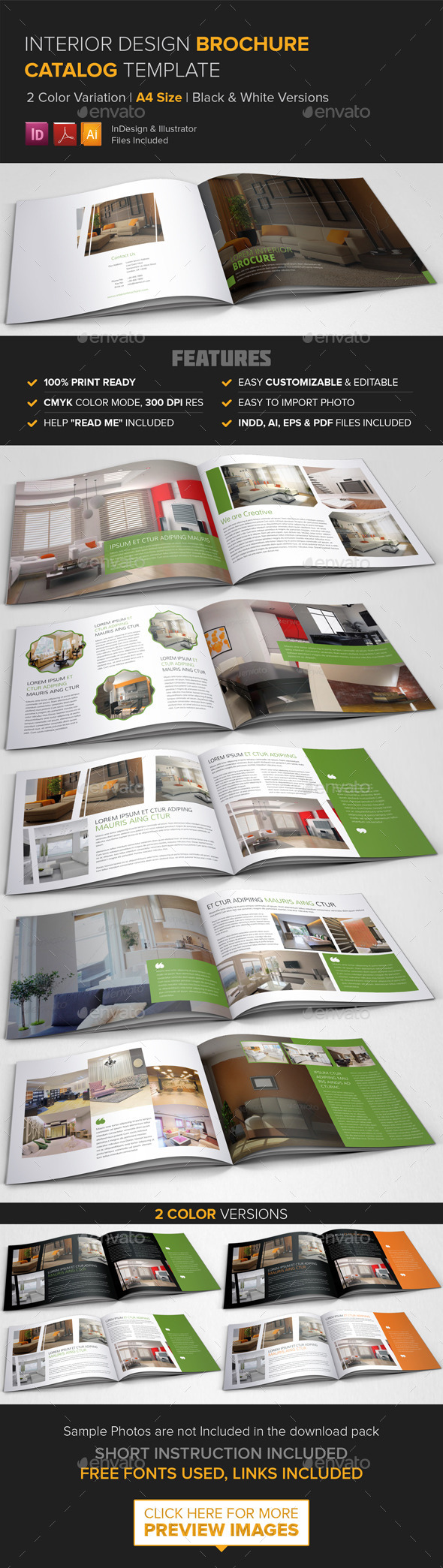 Interior Design Brochure Catalog Template - Corporate Brochures