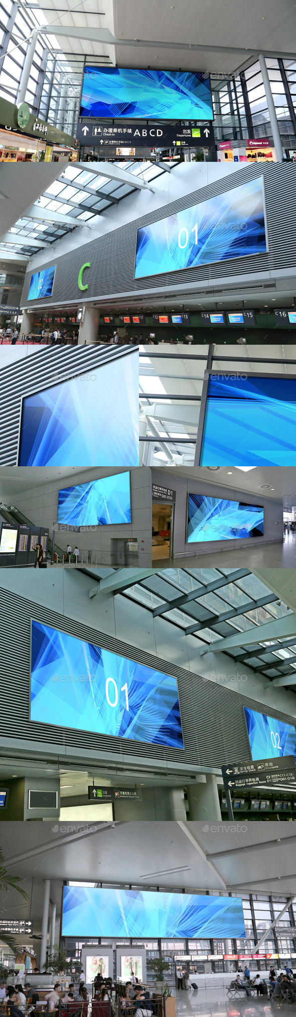 6 Poster Mockups Airport - Signage Print