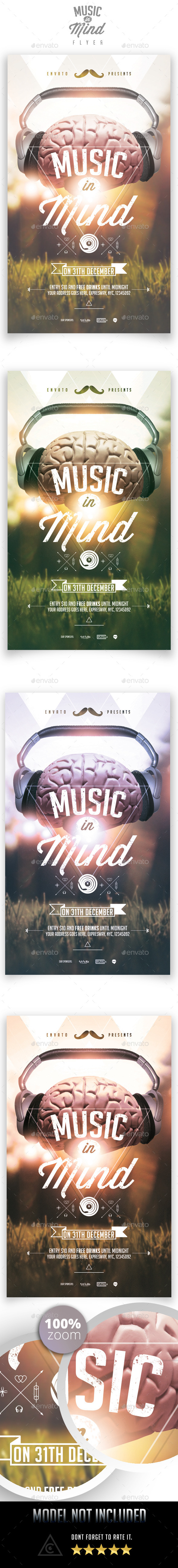 Music in Mind Flyer Template - Clubs & Parties Events