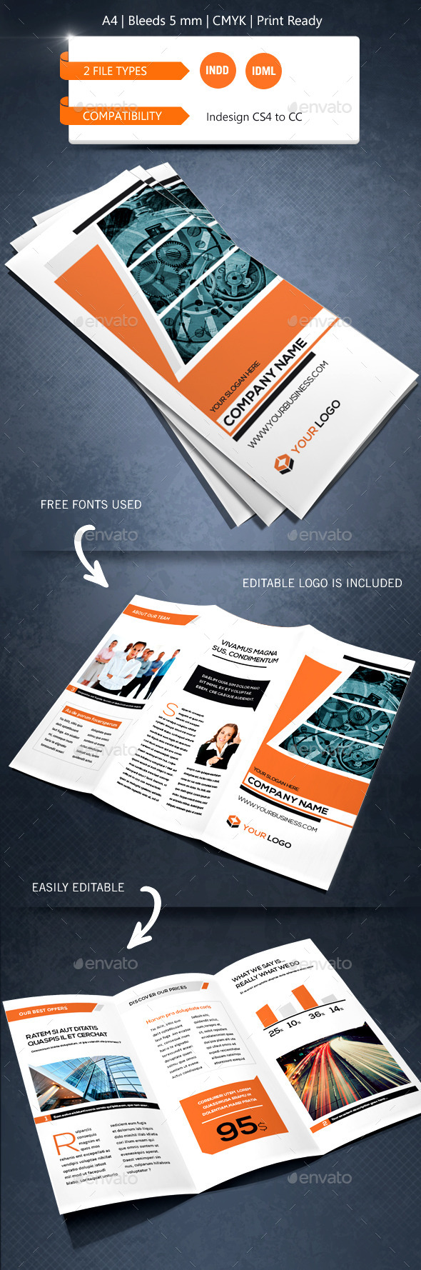 Creative & Corporate Trifold Brochure Template - Informational Brochures
