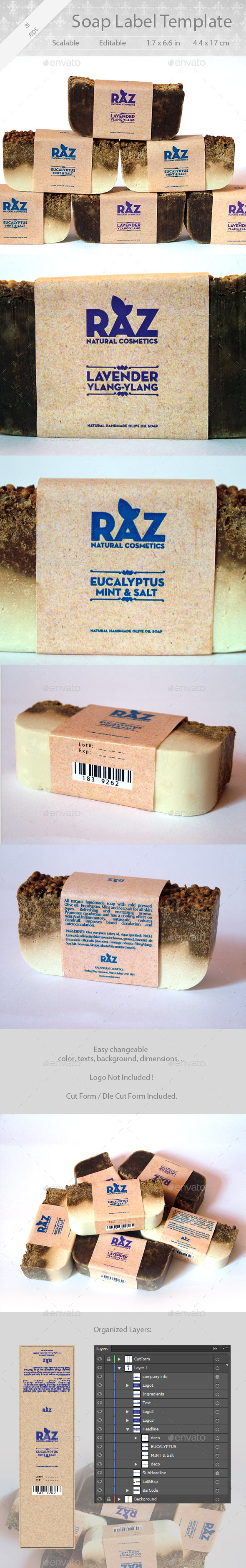 Soap Label Design - Packaging Print Templates