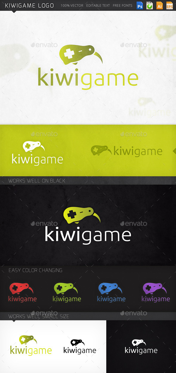 Kiwi Bird Controller Gamer Logo Template - Animals Logo Templates