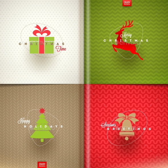 Set of Christmas Greeting Design - Christmas Seasons/Holidays