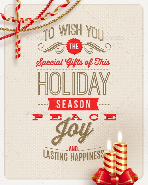 Christmas Type Design with Holidays Decoration - Christmas Seasons/Holidays