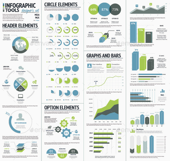 Infographic Tools Designer's Kit Recolored - Infographics