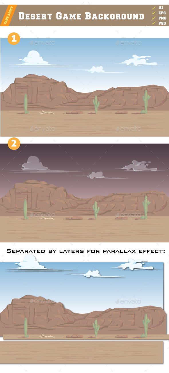 Desert Game Background - Backgrounds Game Assets