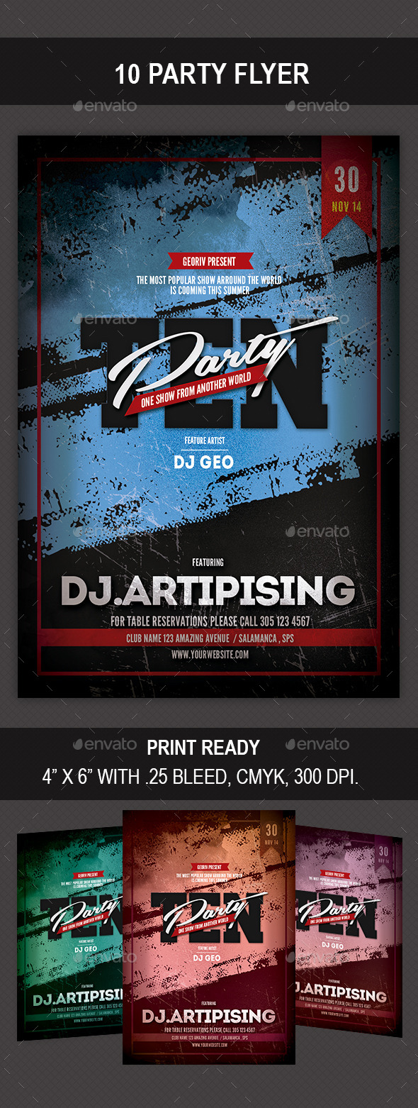 10 Party Flyer - Clubs & Parties Events