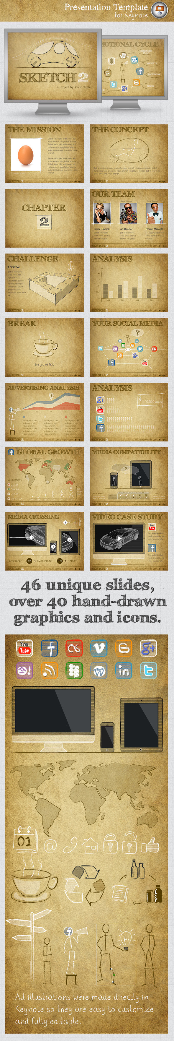 Sketch 2 Keynote Template - Keynote Templates Presentation Templates