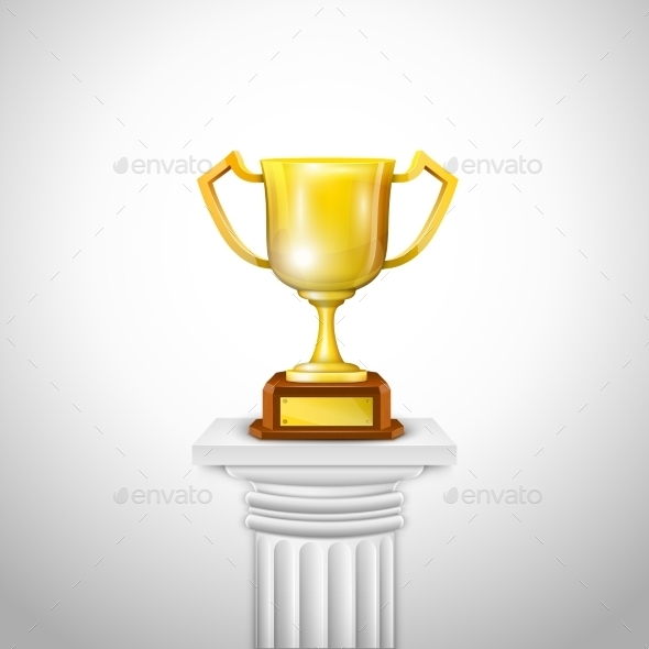 Ionic Column With Trophy Cup. - Sports/Activity Conceptual