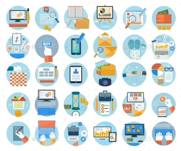 Business and Marketing Items Icons - Concepts Business
