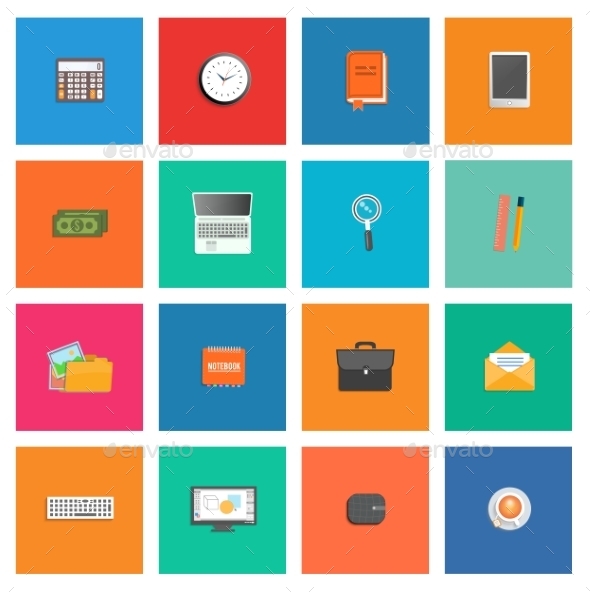 Set of Various Office Service Icons - Concepts Business