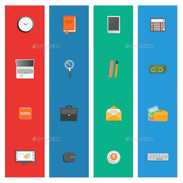 Set of Various Office Service Icons - Concepts Business