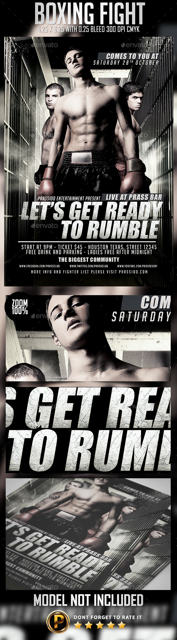 Boxing Fight Flyer Template - Sports Events