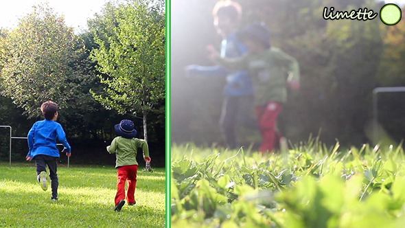 Kids Running On Grass