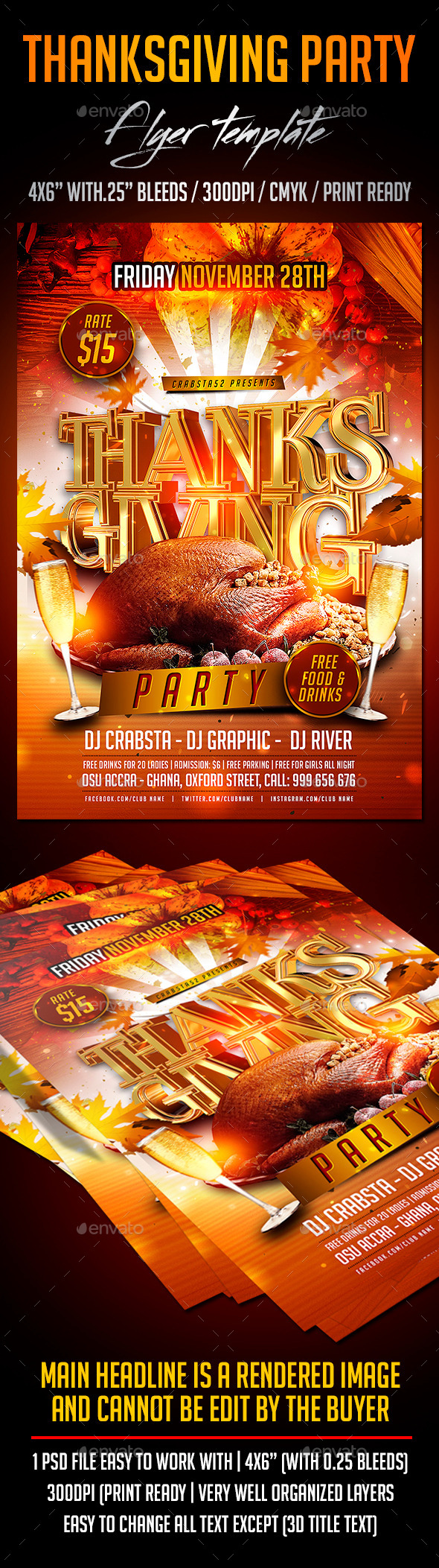 Thanksgiving Party Flyer Template - Events Flyers