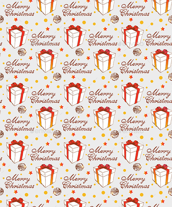 Christmas Seamless Pattern with Gift - Patterns Decorative