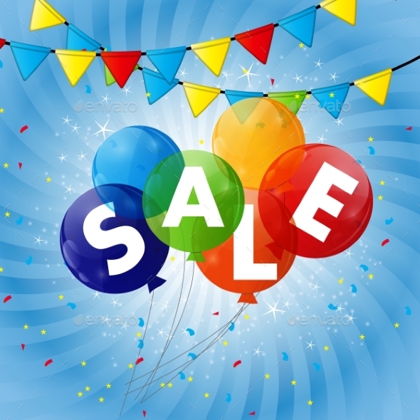 Color Glossy Balloons Background Vector Illustration - Birthdays Seasons/Holidays