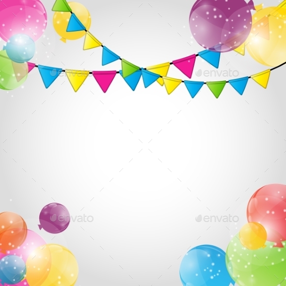 Color Glossy Balloons Background Vector Illustration - Birthdays Seasons/Holidays