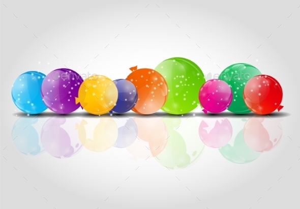 Color Glossy Balloons Background Vector Illustration - Birthdays Seasons/Holidays