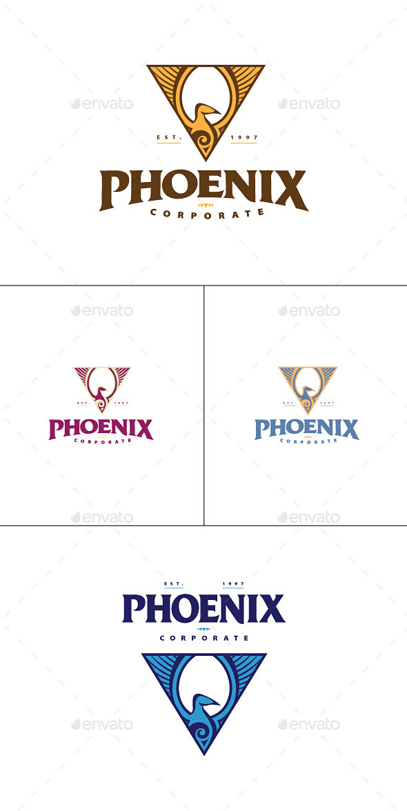 Phoenix Triangle Logo Template - Animals Logo Templates