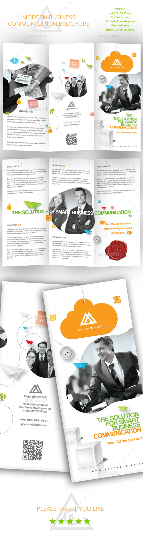 Tri-fold Brochure for Business Communication - Corporate Brochures