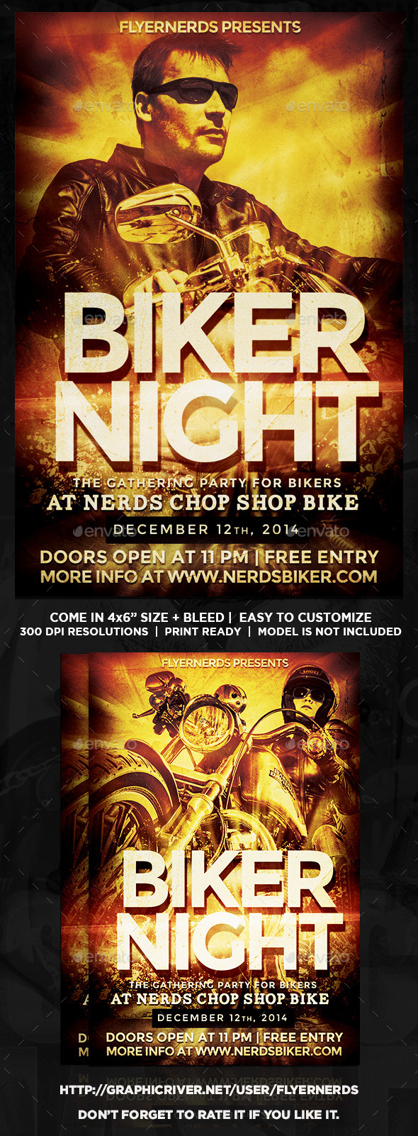 Biker Night Gathering Party Flyer - Clubs & Parties Events