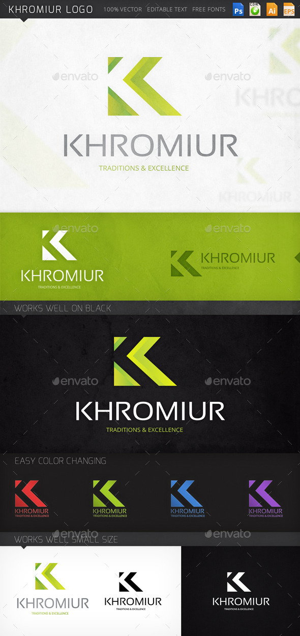 Khromiur Letter K Logo Template - Letters Logo Templates
