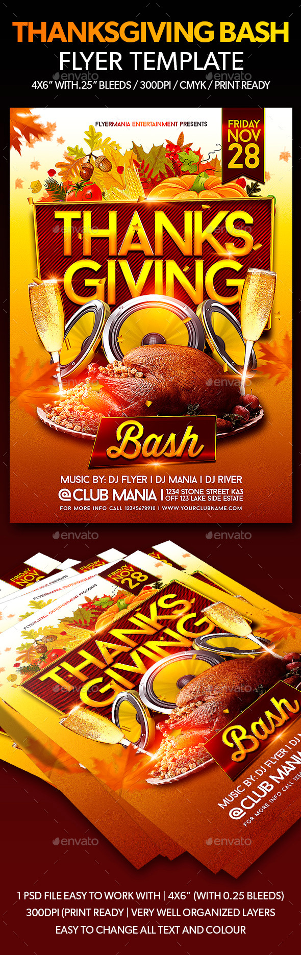 Thanksgiving Bash Flyer Template - Events Flyers
