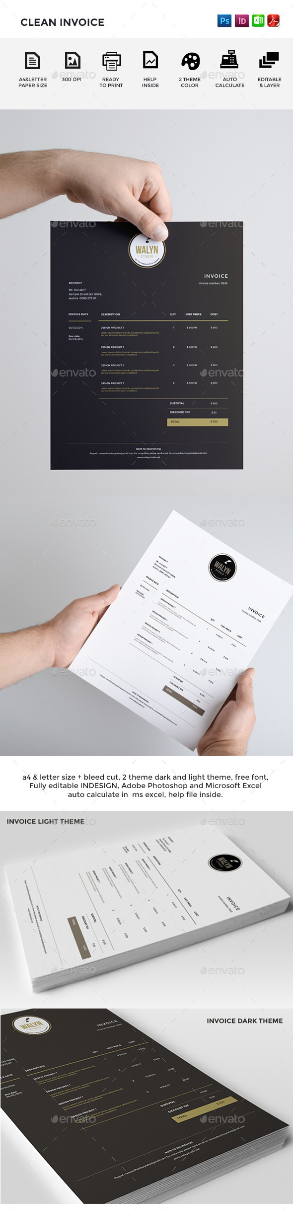 Clean Invoice - Proposals & Invoices Stationery