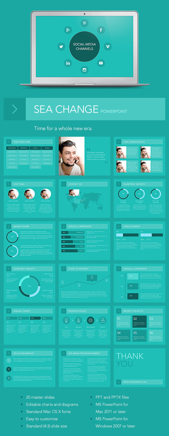 Sea Change PowerPoint Template - PowerPoint Templates Presentation Templates