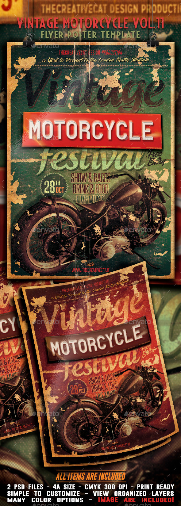 Vintage Motorcycle Flyer/Poster Vol. 11 - Events Flyers
