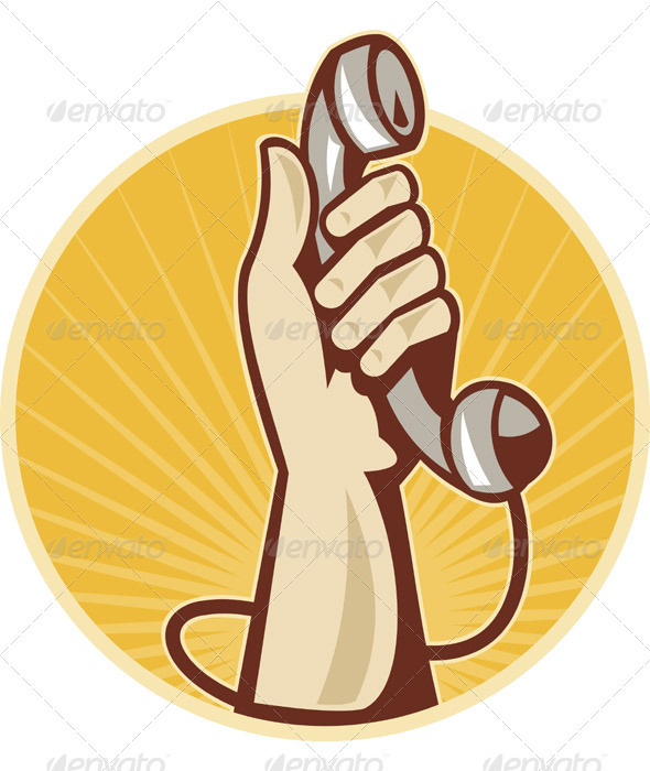 Hand Holding A Retro Style Vintage Phone - People Characters