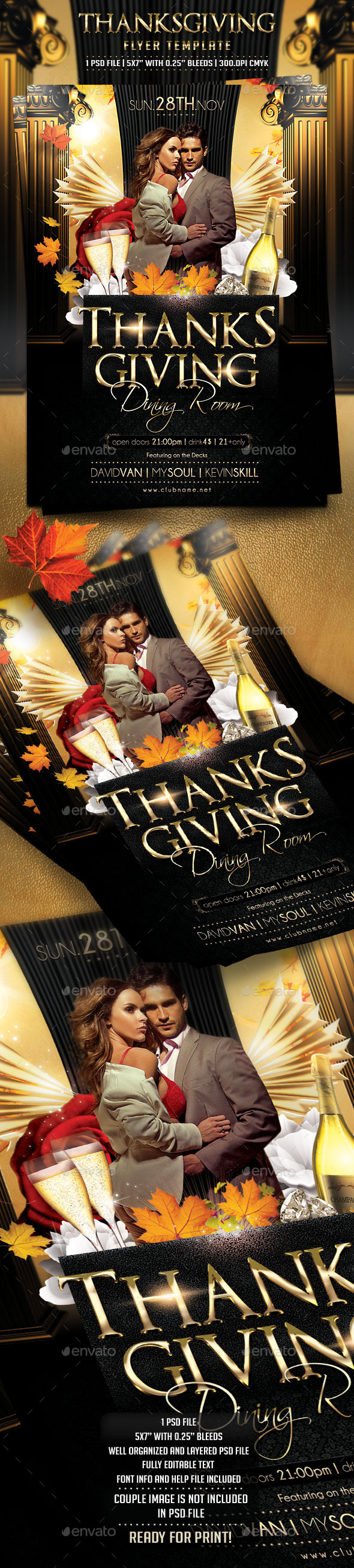 Thanksgiving Day Flyer Template - Clubs & Parties Events