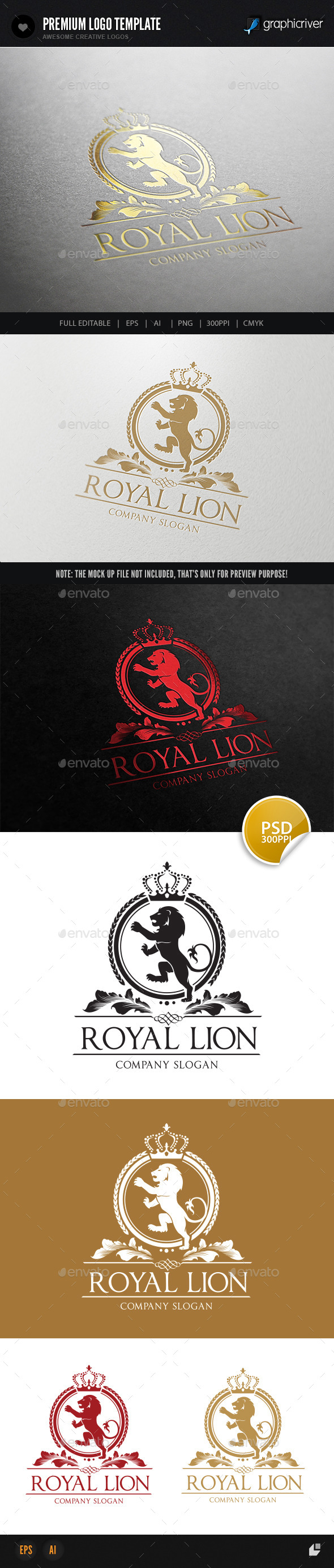 Royal Lion - Crests Logo Templates