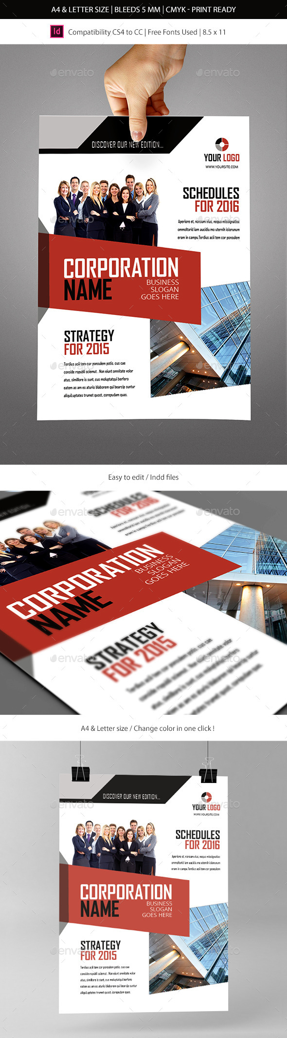 Corporate & Business Commerce Flyer Template - Informational Brochures