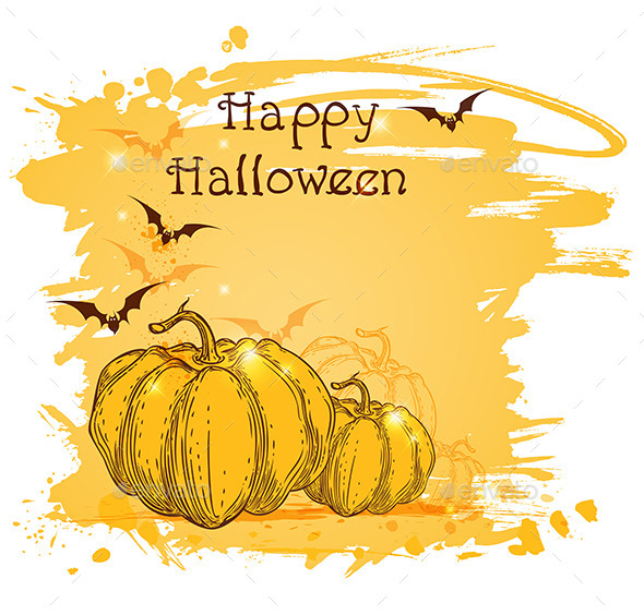 Halloween Background with Pumpkins - Halloween Seasons/Holidays