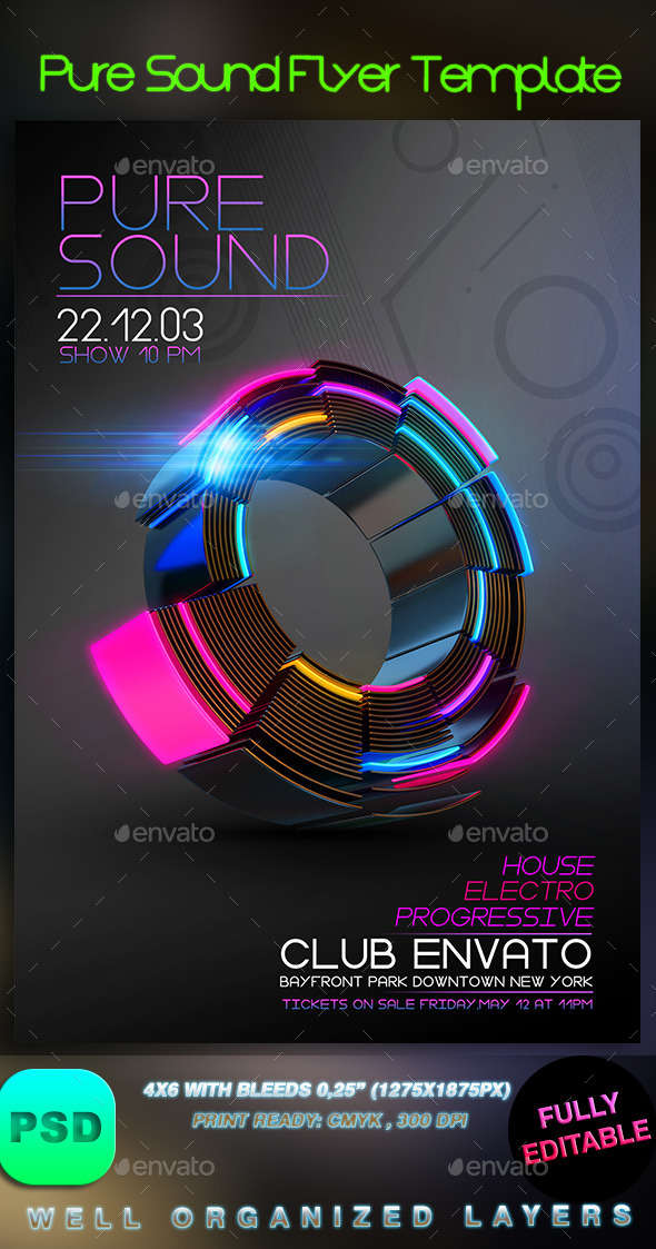 Pure Sound Flyer Template - Events Flyers